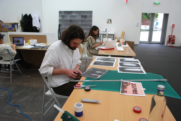 Production on display: Jim Ricks and Claudia Djabbari during the first day of the Fair