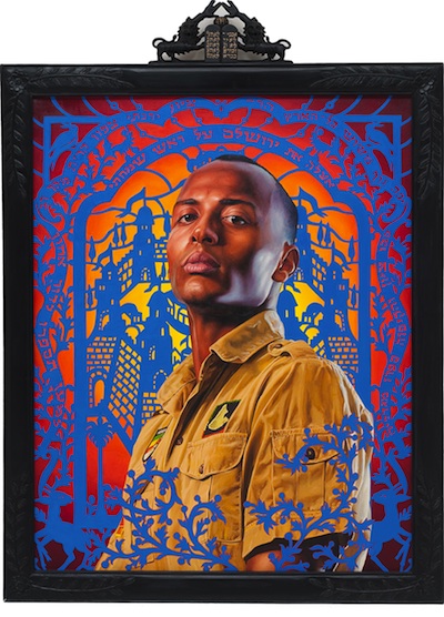 Kehinde Wiley, Kalkidan Mashasha II (The World Stage: Israel), 2011.
Oil on canvas, 56 ⅞ x 41 ½ in. (framed).
Private collection. Courtesy of Roberts & Tilton, Culver City, California.